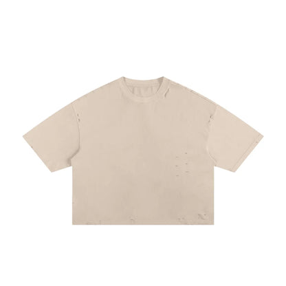 CR7 Frayed Boxy Tee | Blank Front