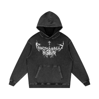 Gothic Dark Style Acid Wash Oversize Hoodie