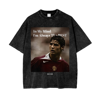 CR7 Dark Style Oversize Snow Washed T-Shirt