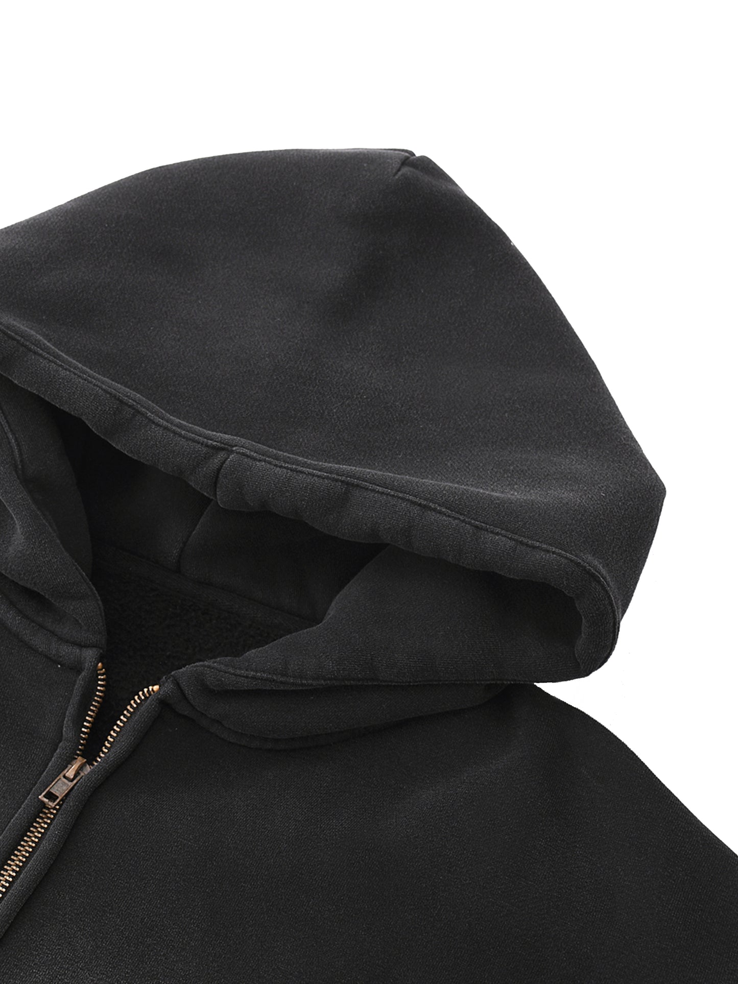 Gothic Dark Style Zip-Through Boxy Hoodie